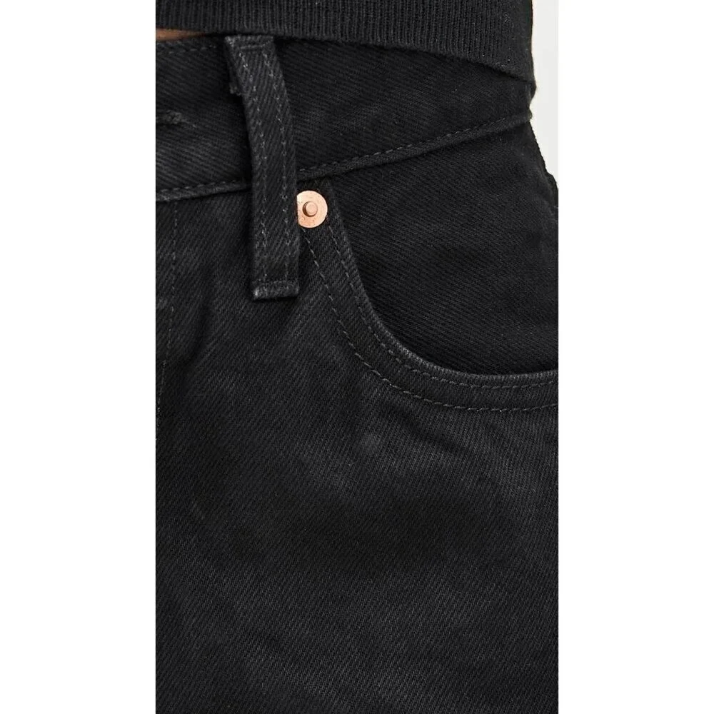 Womens Denim Jeans Cotton Mid-rise Loose Fit Retro Style Casual Wear